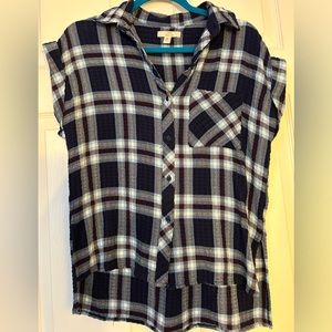 Free people plaid button down